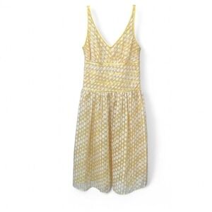 Yellow long polka dot dress‎